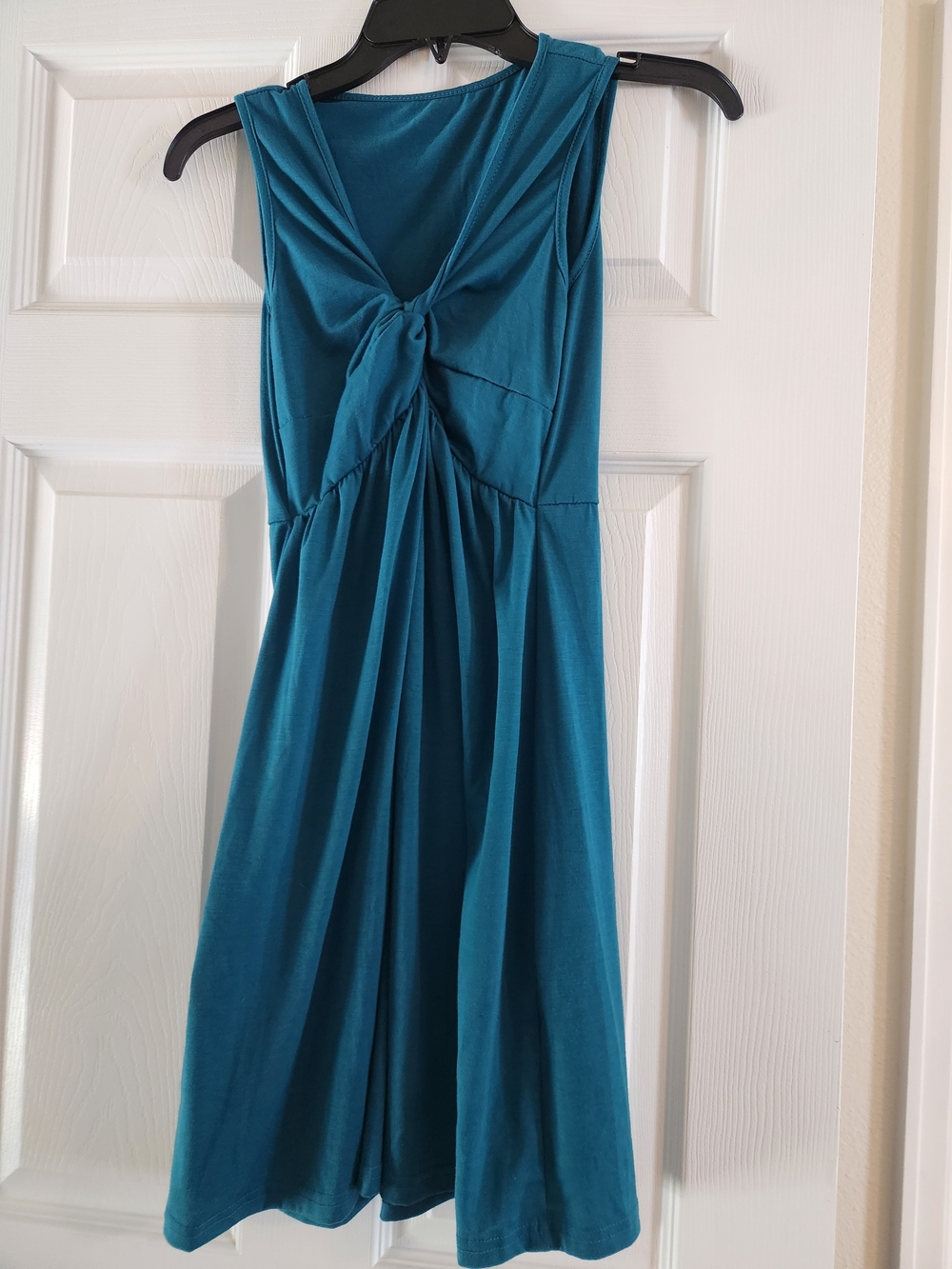 Teal Knot-Front Sleeveless Dress